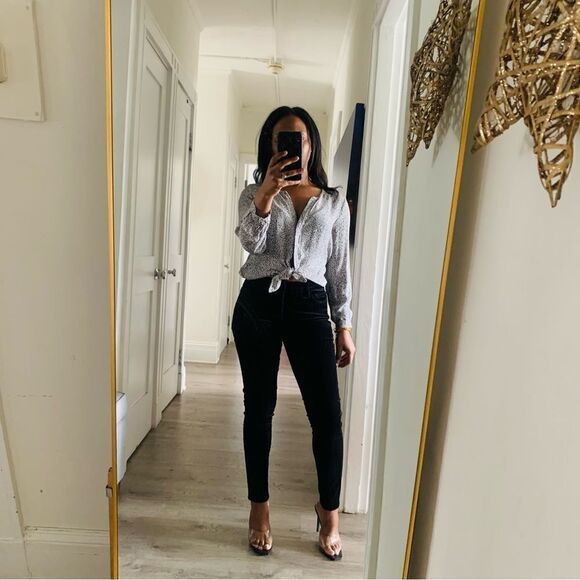 JOES JEANS BLACK VELVET PANTS - Picture 4 of 12